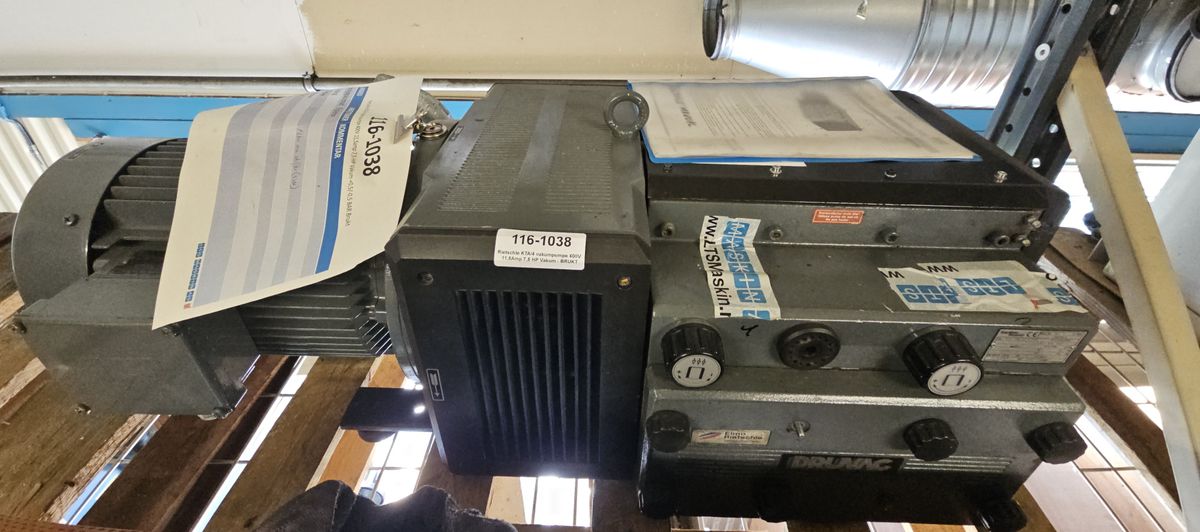 Rietschle KTA/4 vakumpumpe 400V 11,5amp 7,5 HP Vakum +0,5/-0,5 BAR Brukt